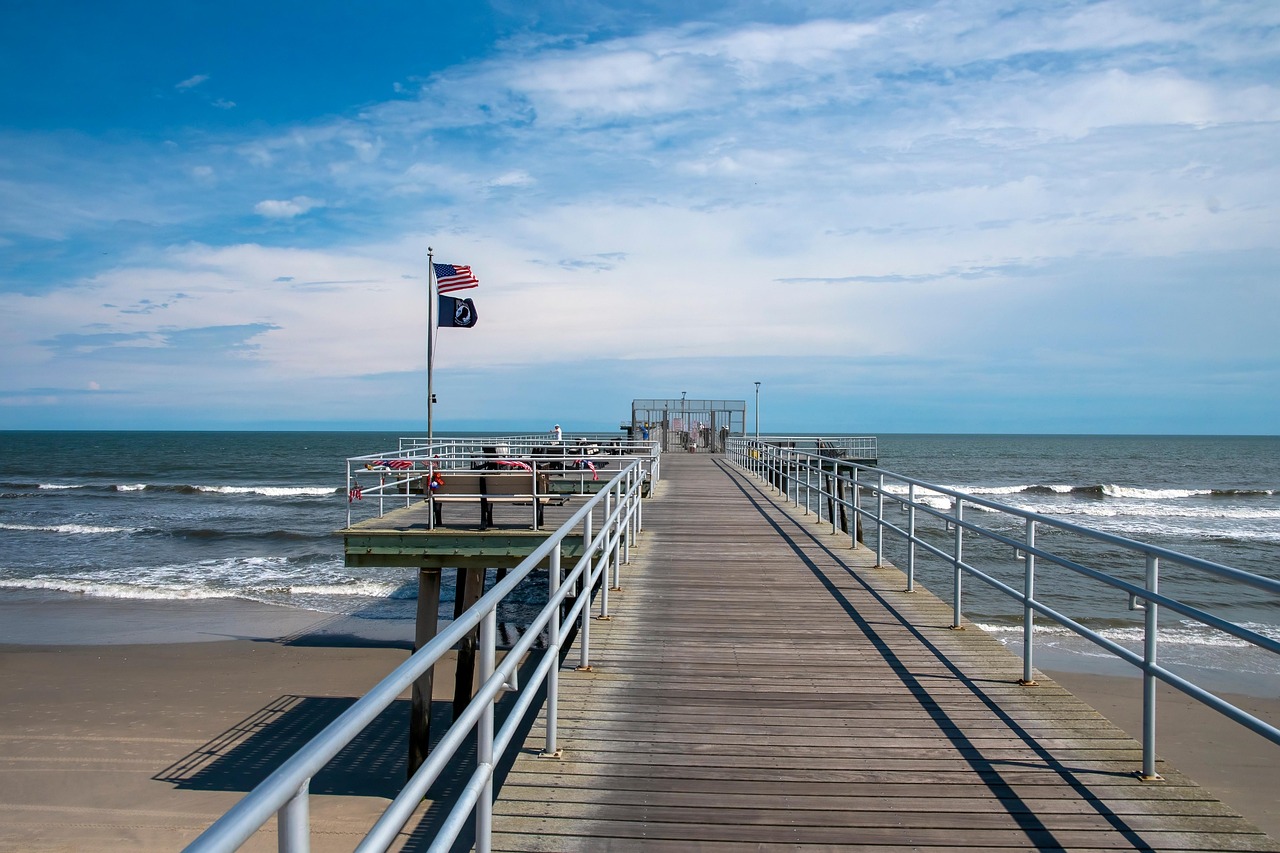 New Jersey waterfront pier and skyline